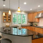 large kitchen island with seating
