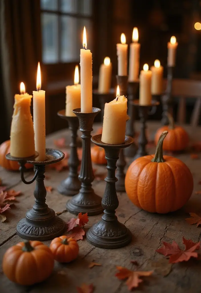 antique candle holders for halloween decor