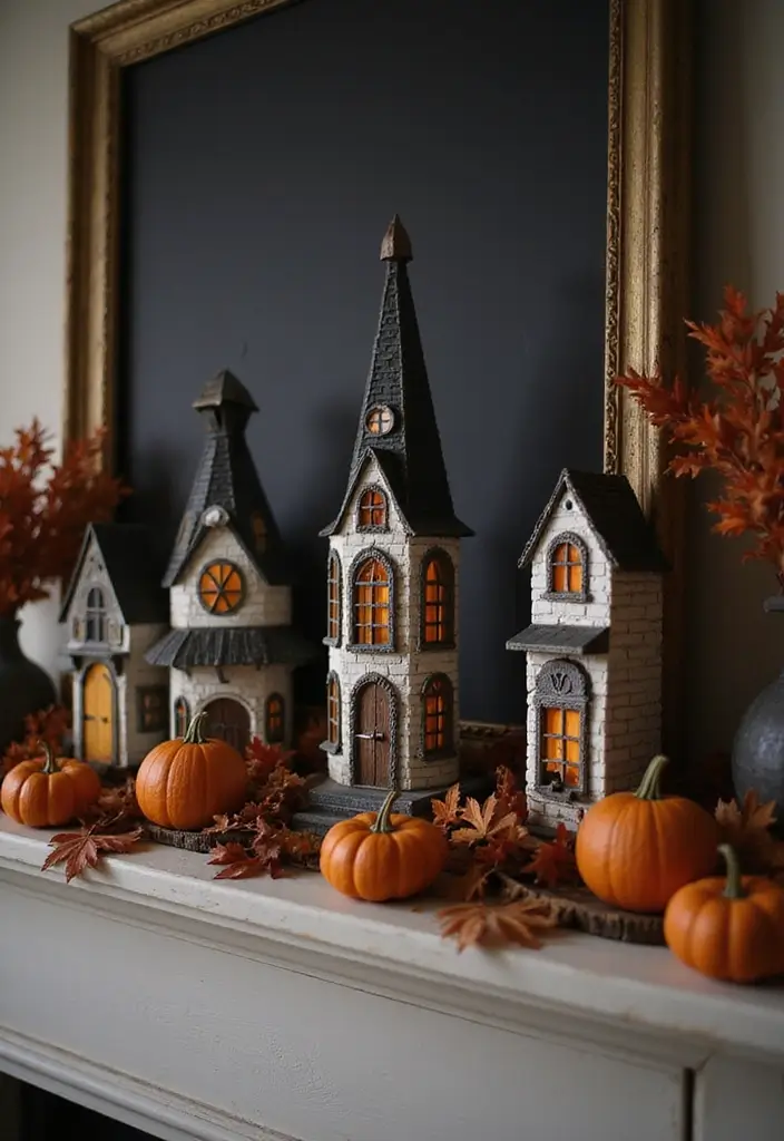 classic haunted house figurine for halloween display