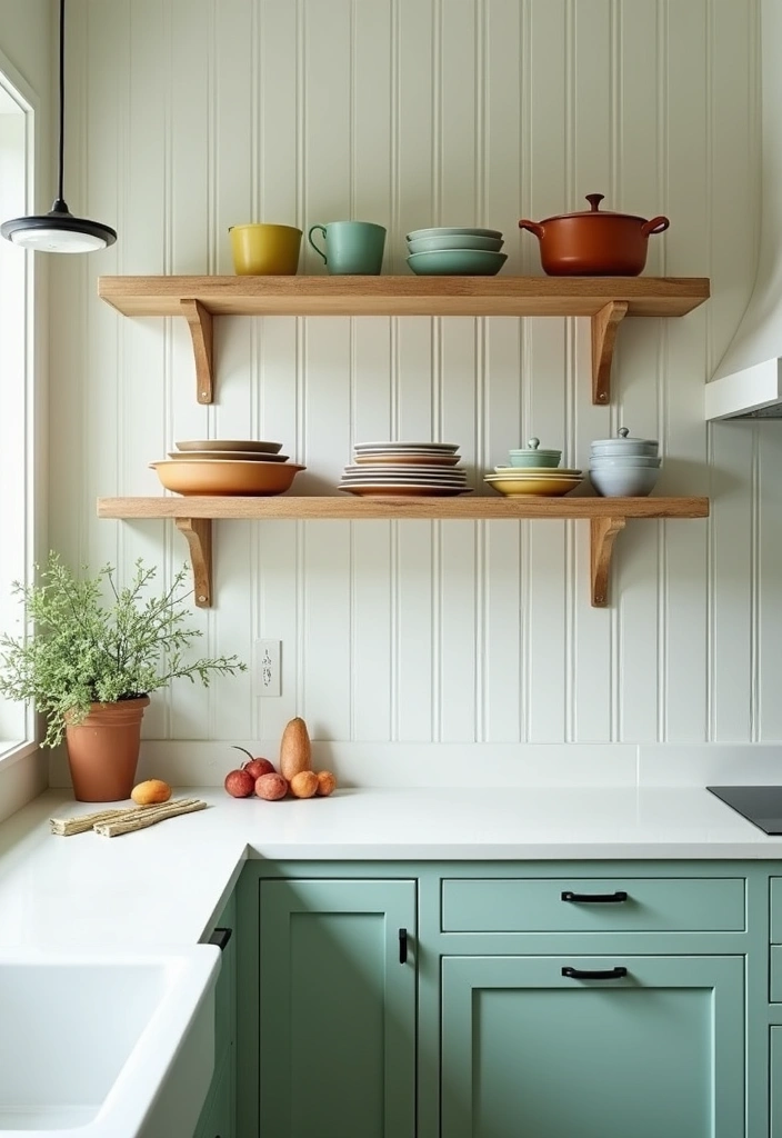 classic white bead board with a pastel twist