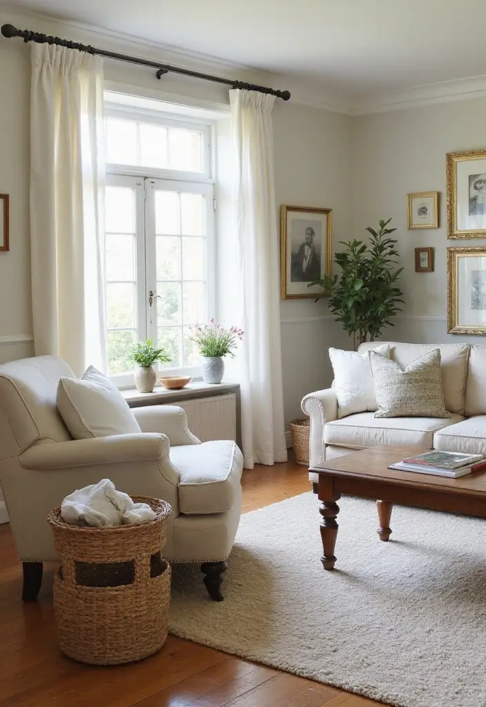 cozy french country living room