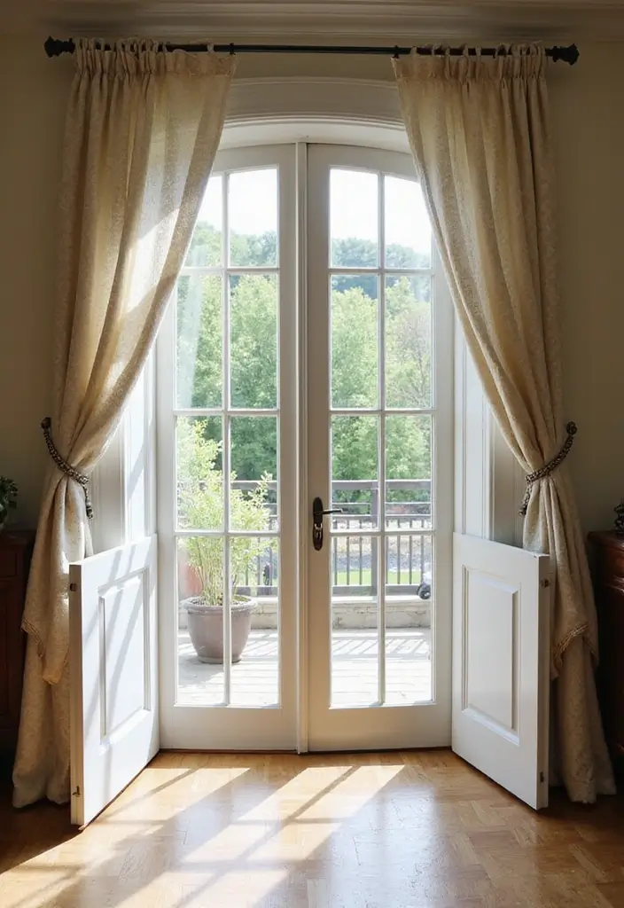 french doors opening to garden