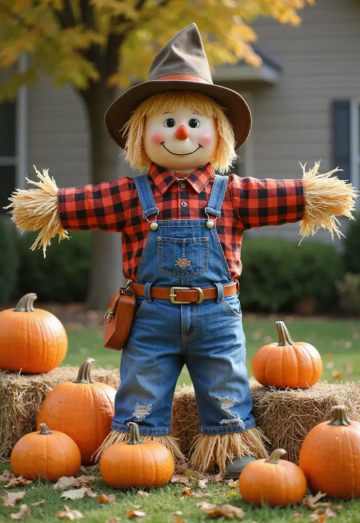 friendly diy scarecrow halloween yard decor
