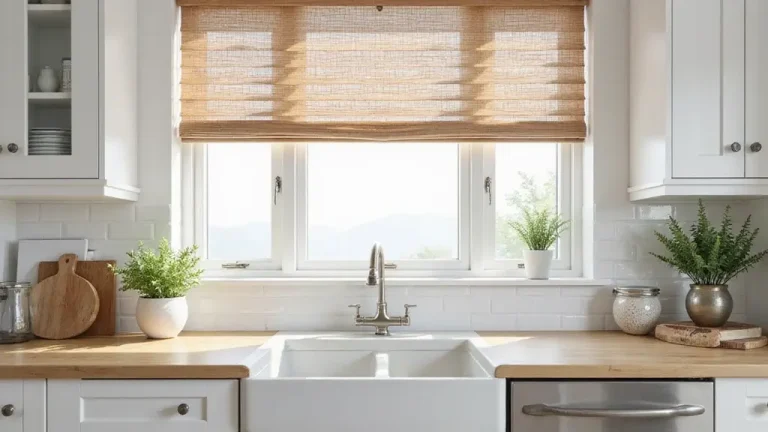 kitchen blinds above sink