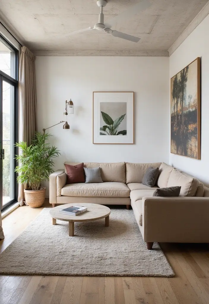 living room with sofa and chairs around coffee table