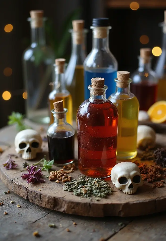 potion bottles table decor