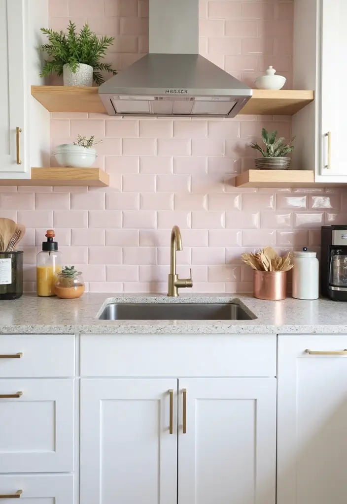 soft blush bead board backsplash for modern kitchen touch