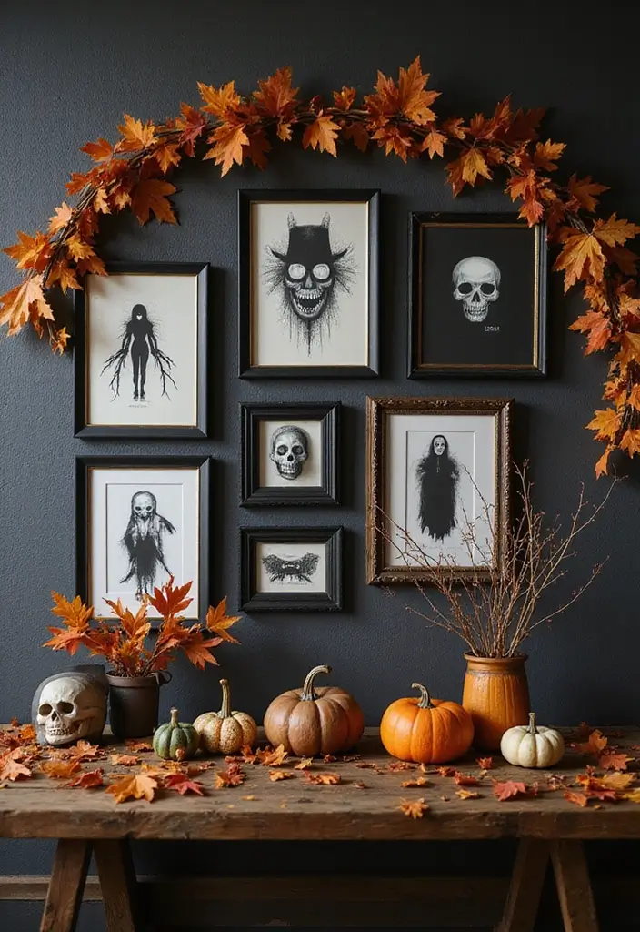 spooky halloween wall art with vintage style