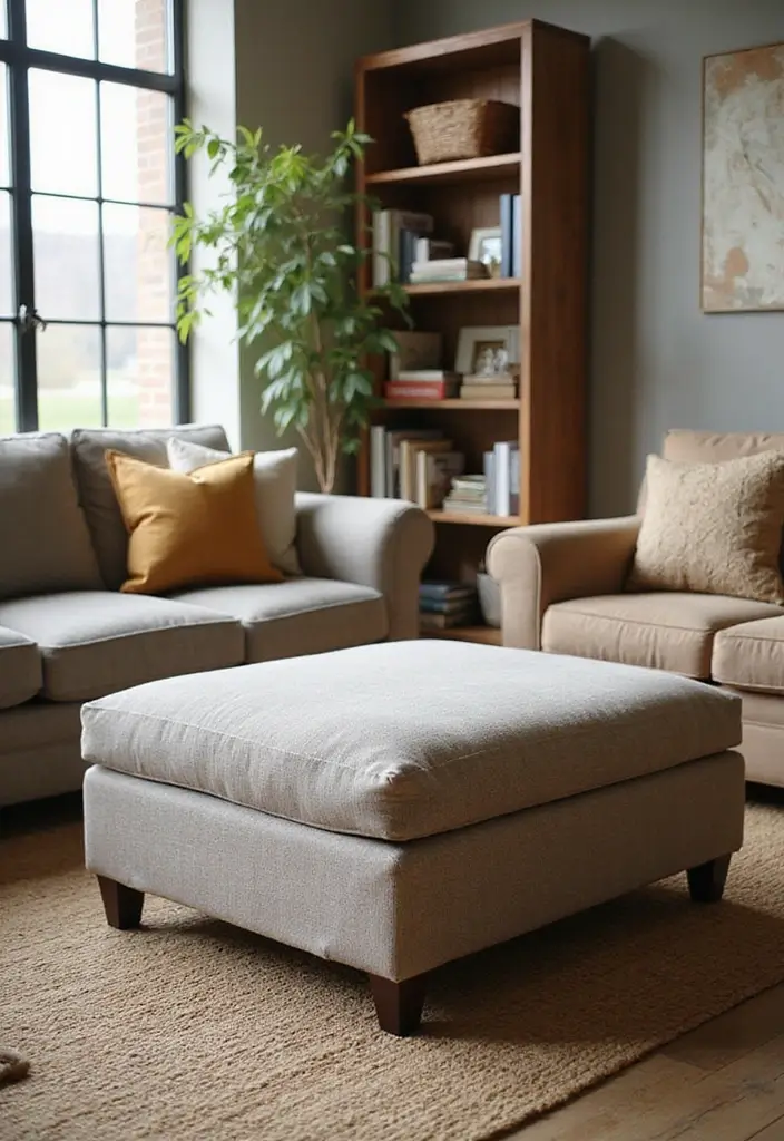 storage ottoman with soft fabric