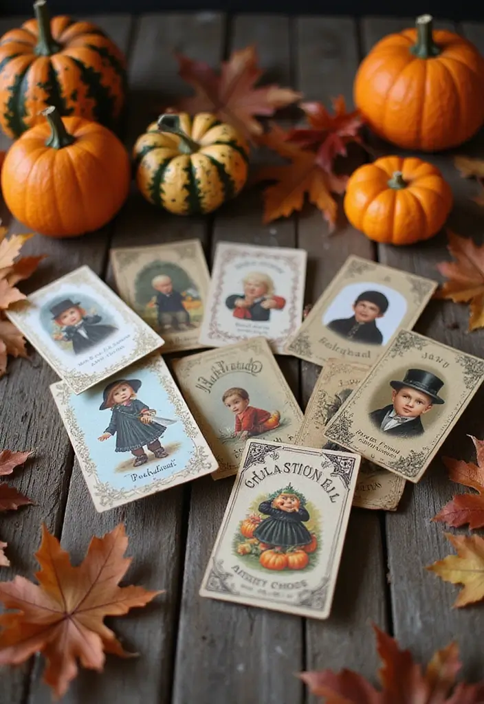 vintage halloween cards with ghosts and pumpkins