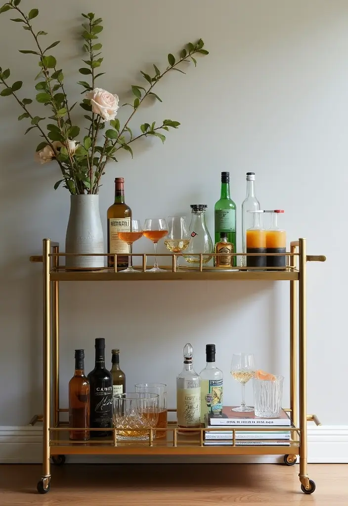 bar cart in dining room