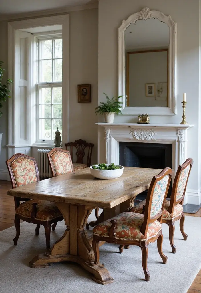 carved wooden dining table