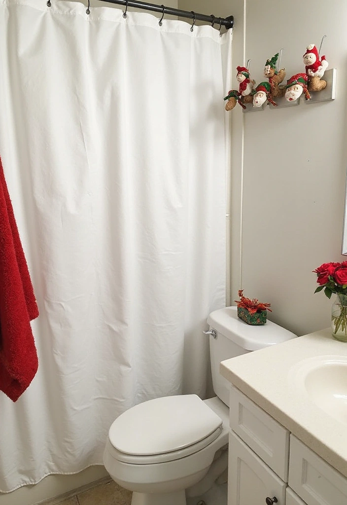 christmas shower curtain hooks