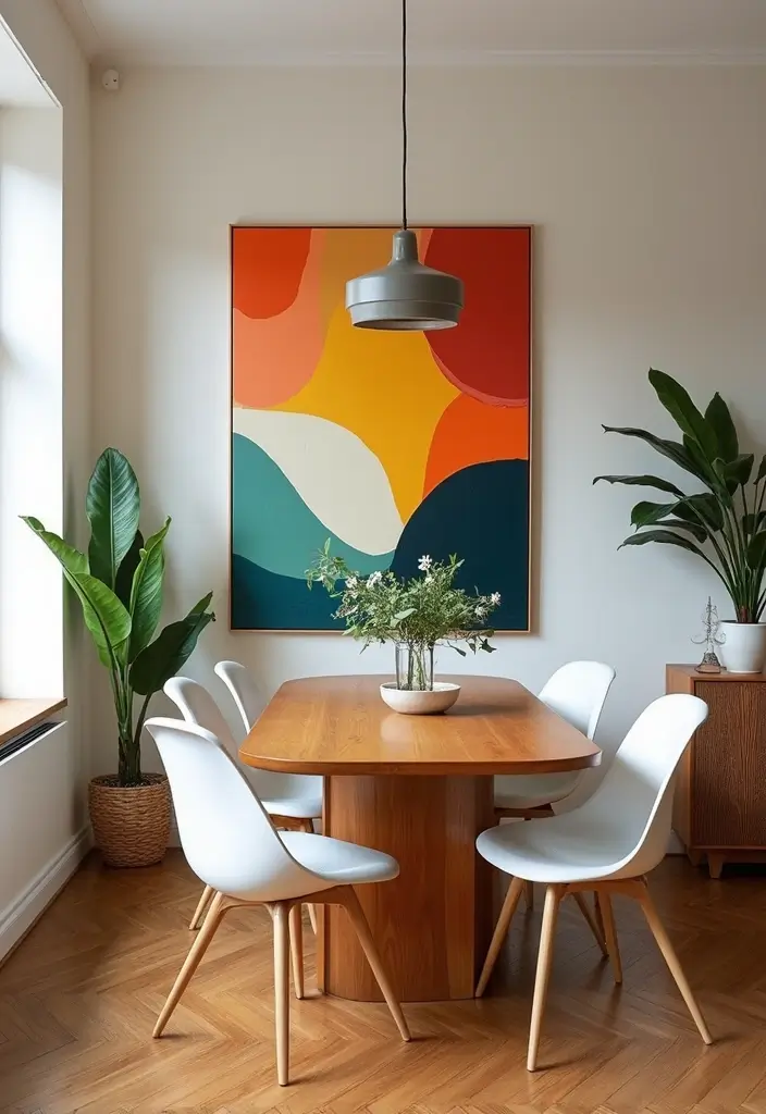 colorful abstract art on wall