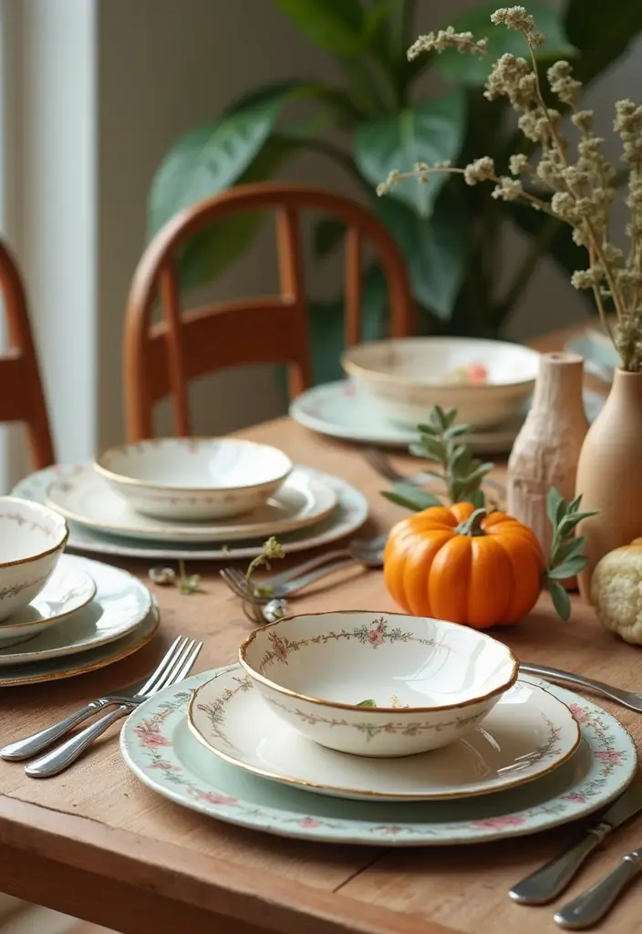 colorful plates with succulents