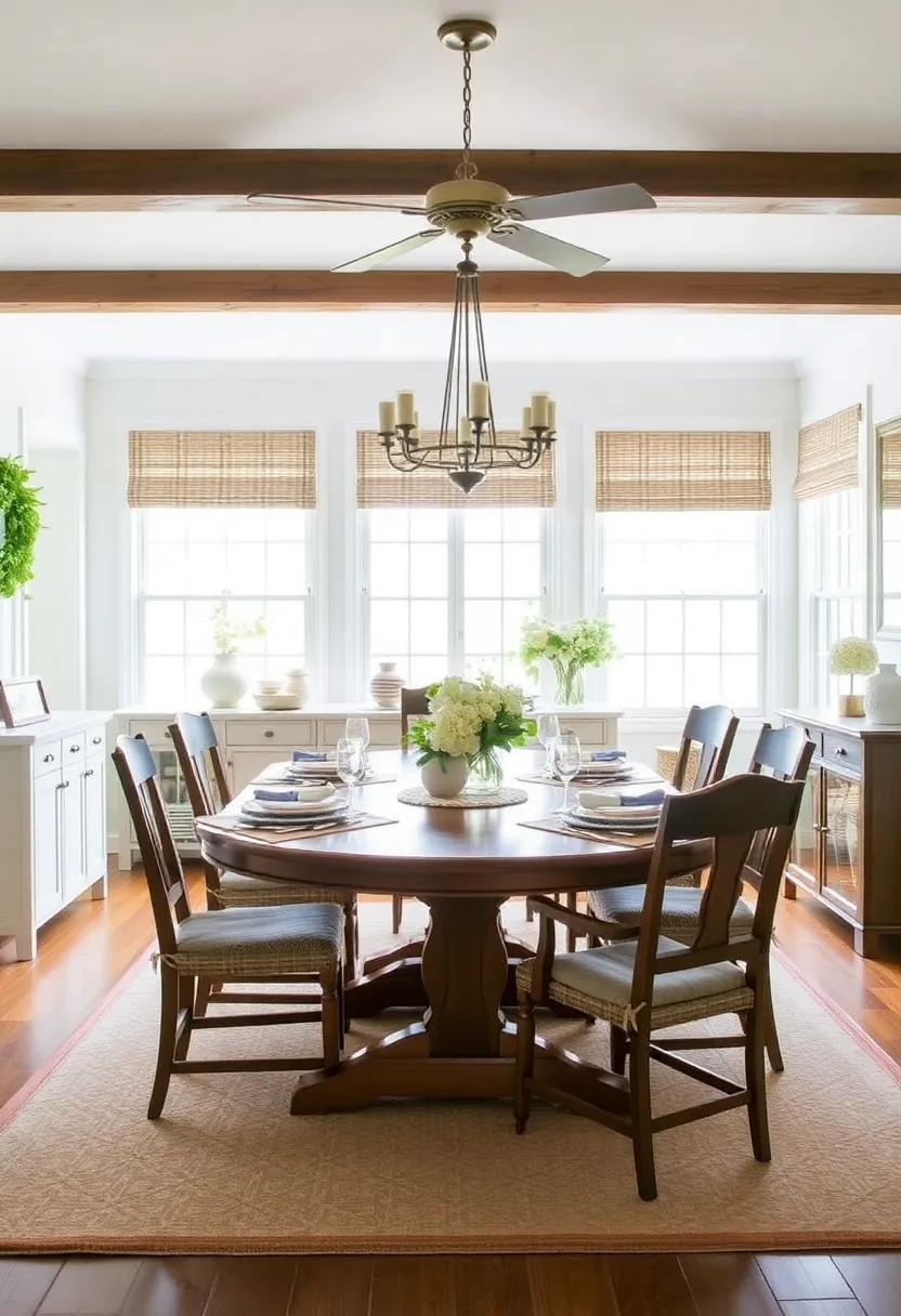 cozy farmhouse dining room with personal decor