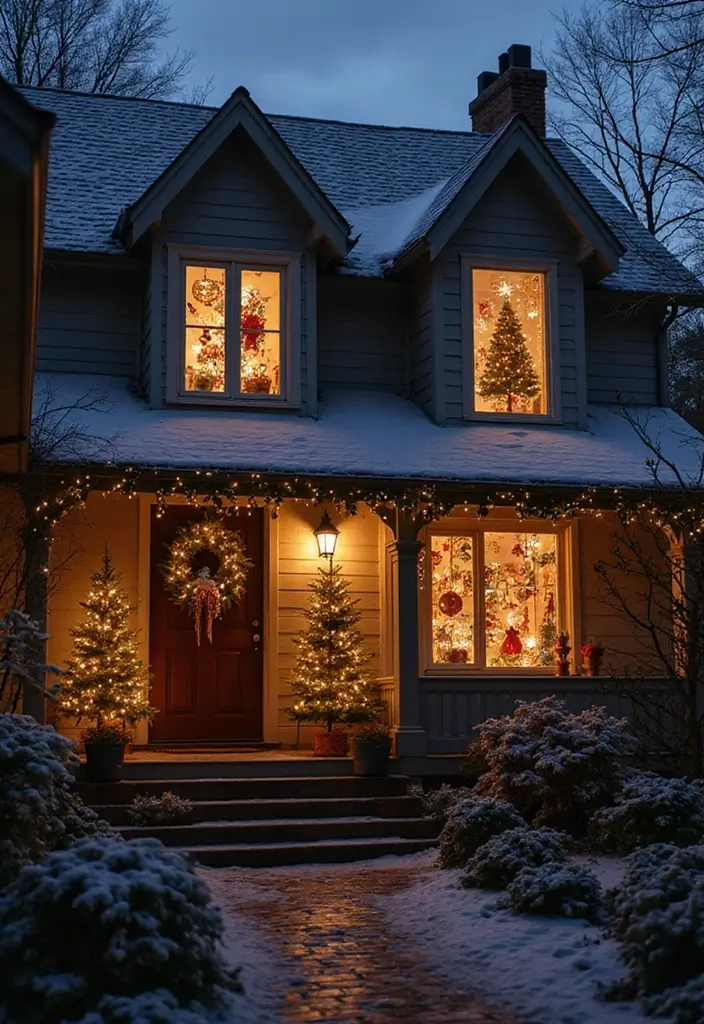 cozy window with festive holiday decor