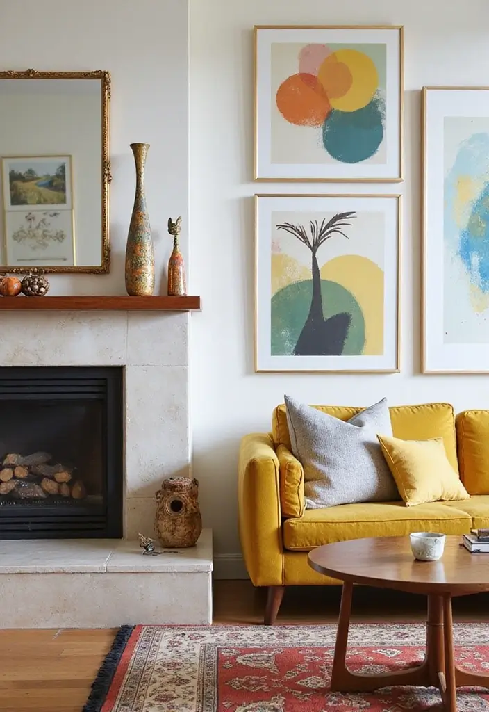 decorative tray with ceramic vase and plant