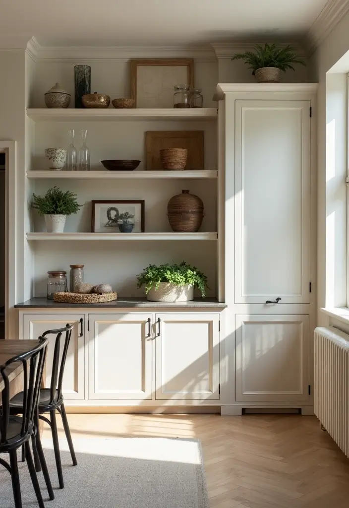 dining room with storage cabinet