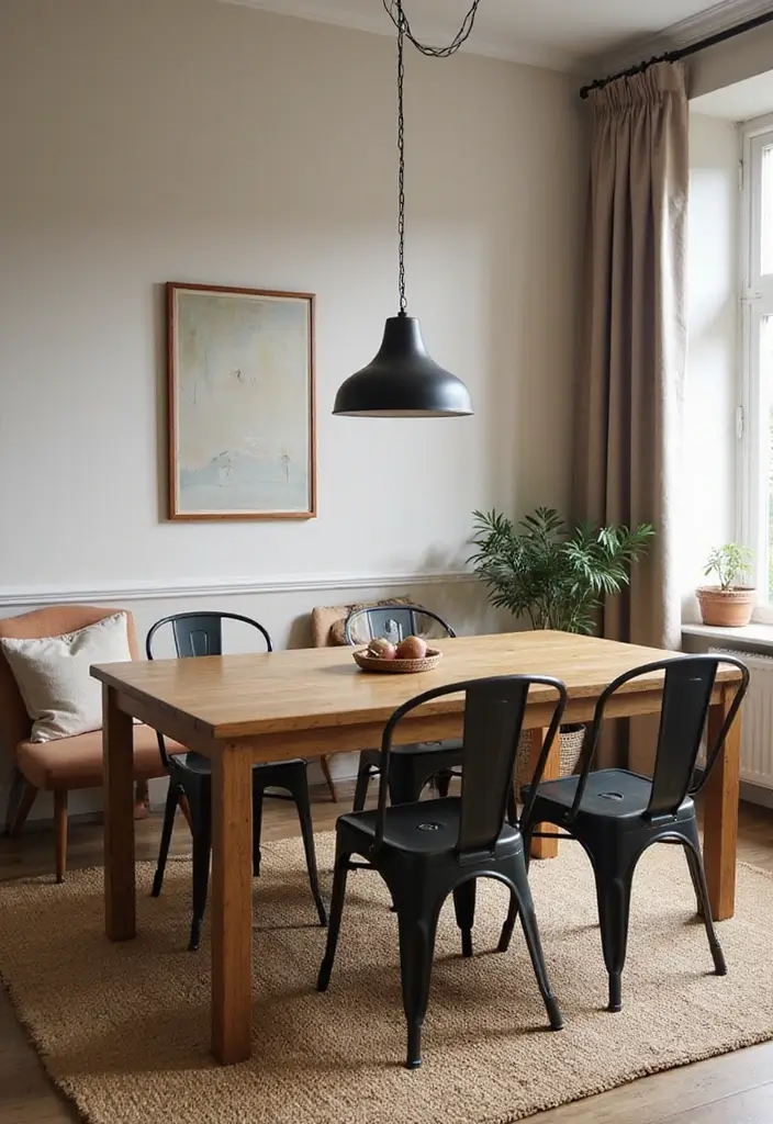 dining room with textured decor