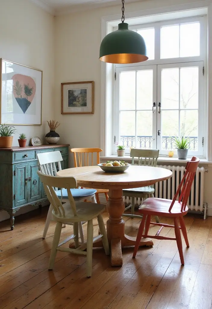 dining table with mixed chair styles