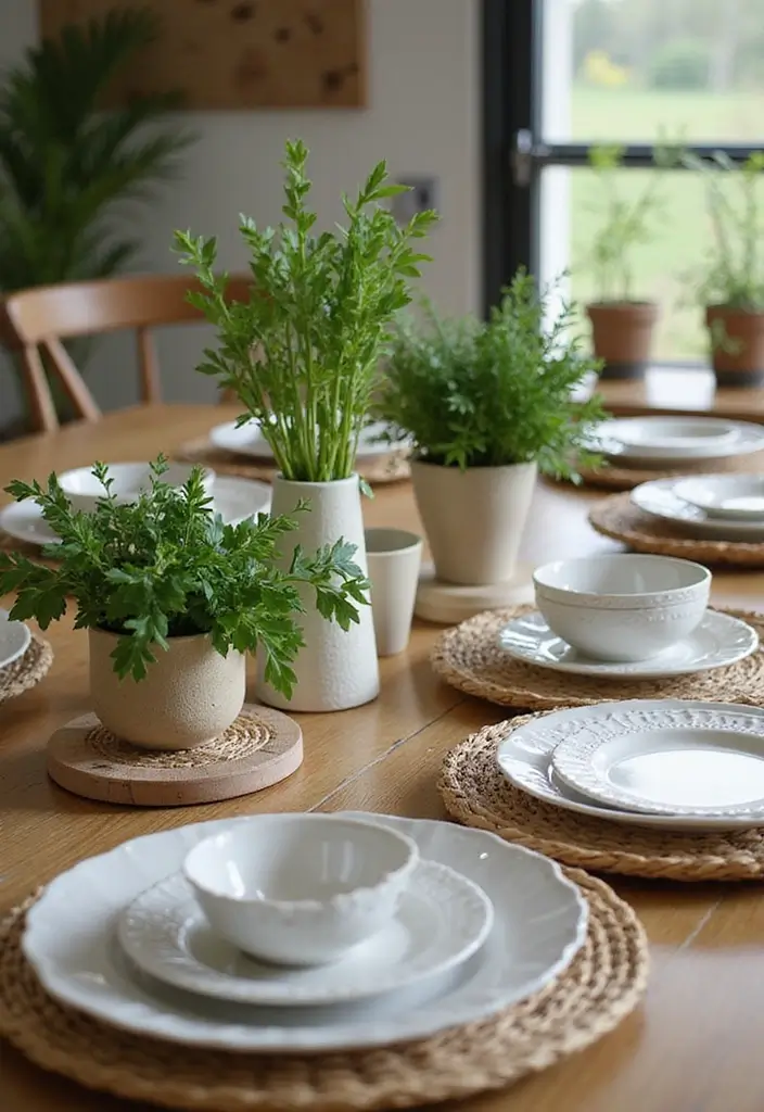 eco-friendly christmas table with natural linens