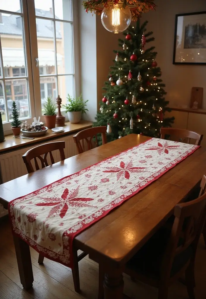 elegant holiday table runner