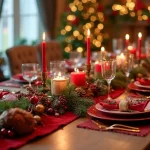 festive christmas dining table with decor