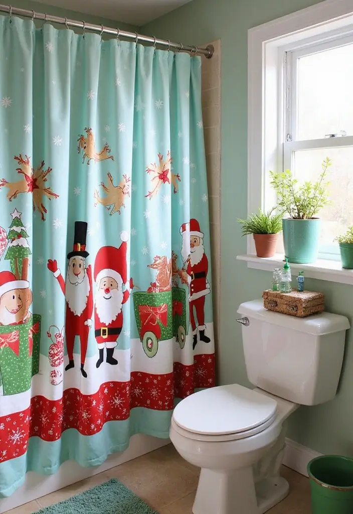 festive shower curtain