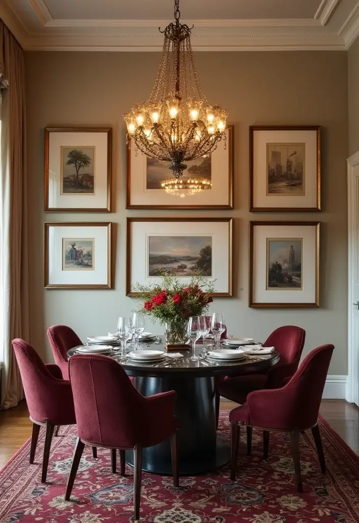 gallery wall with framed art