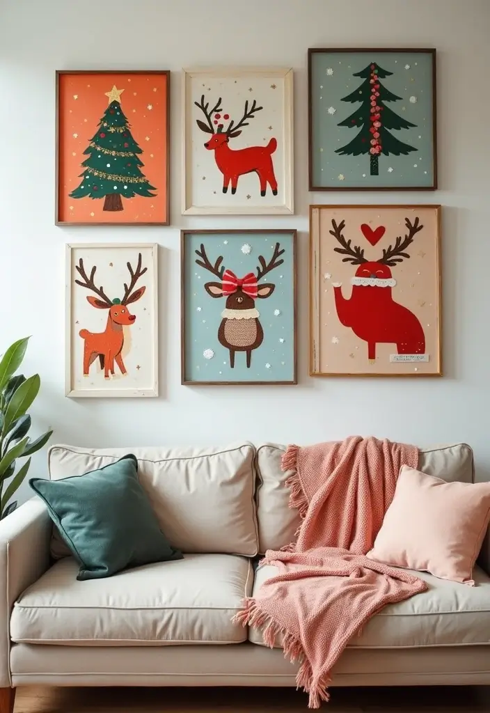 holiday-themed wall art