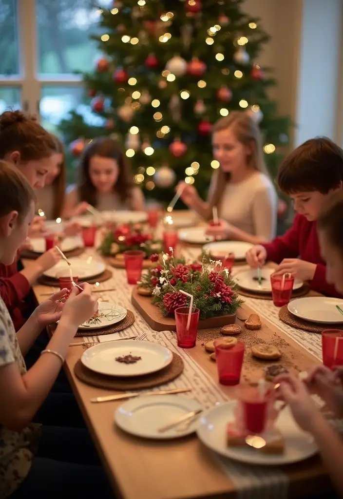 interactive christmas table with diy cookie decorating