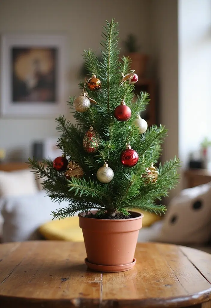 mini christmas tree centerpiece