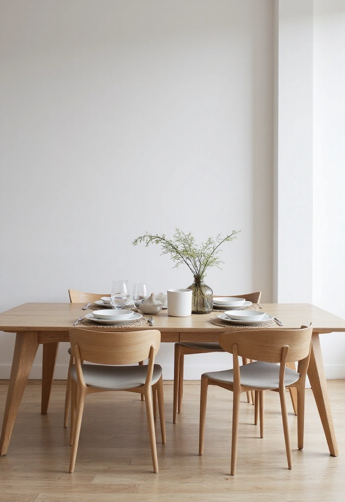 minimalist dining table and chairs