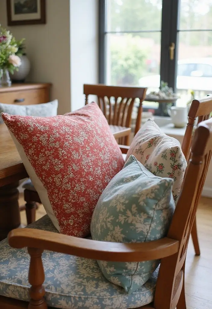 pillows on dining chairs