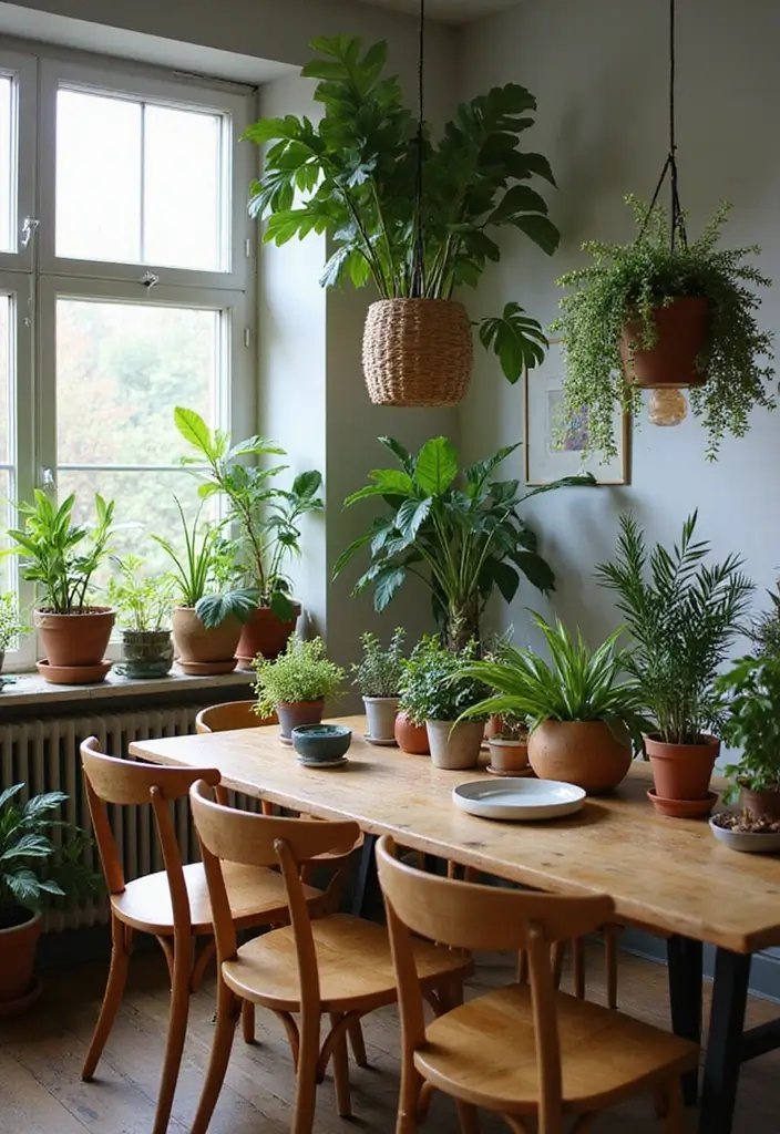 pothos plant in woven pot