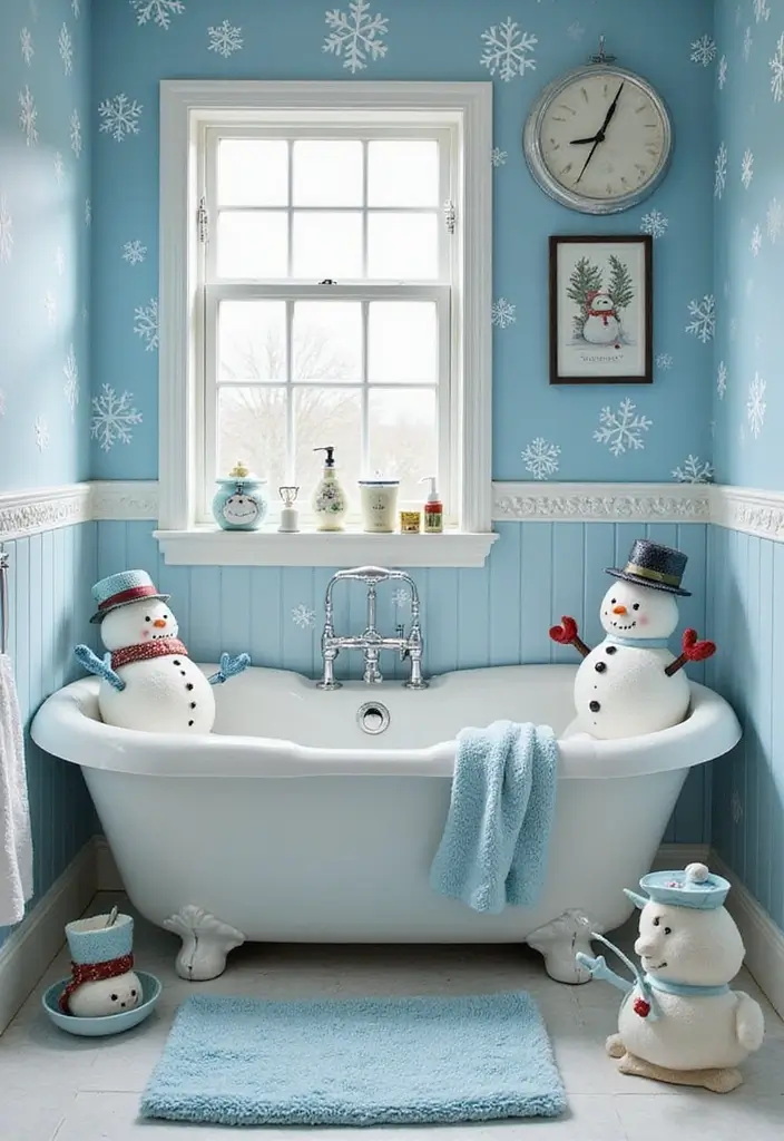 snowman bath accessories
