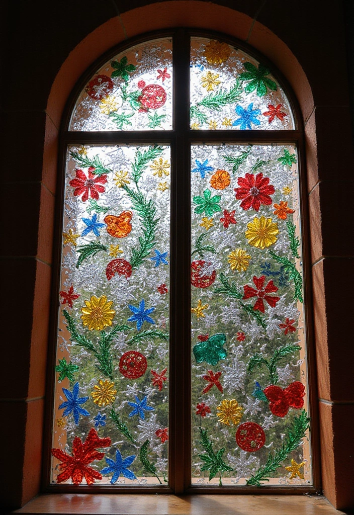 window with colorful mosaic patterns