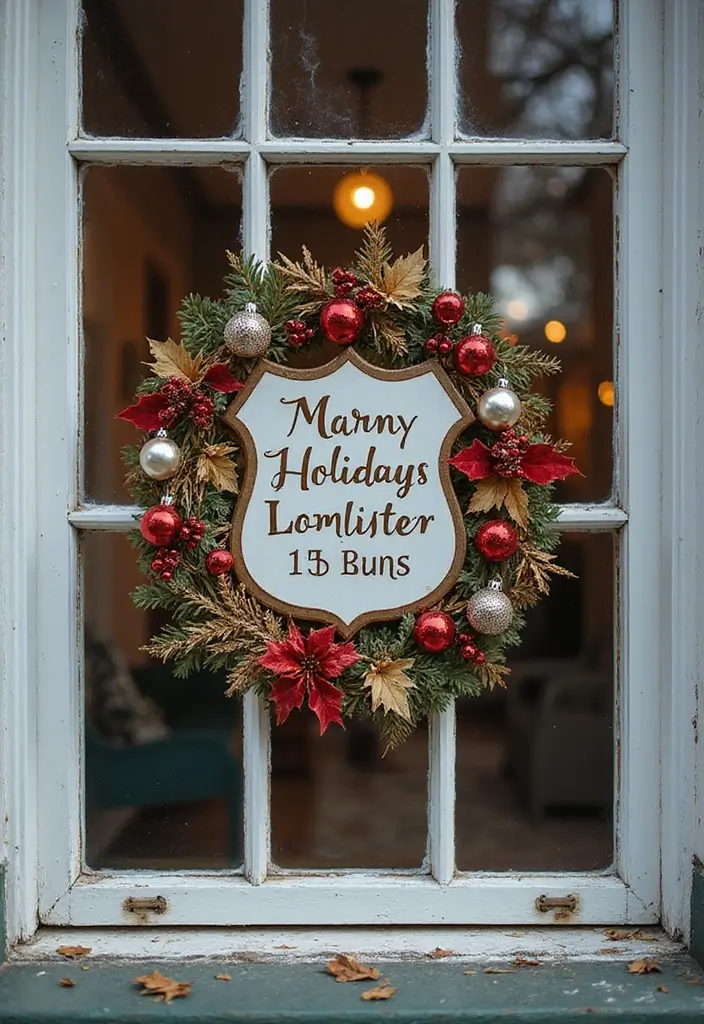 window with family crest decoration