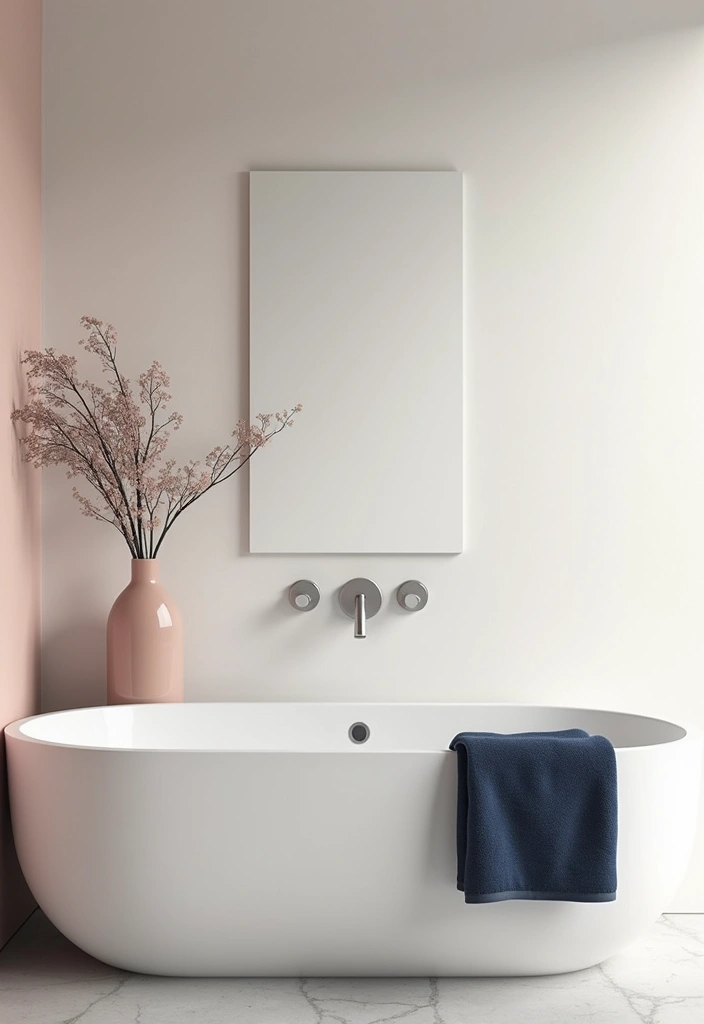 bathroom with small green color accents