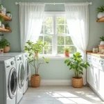 cozy organized laundry room with bright lighting and smart storage