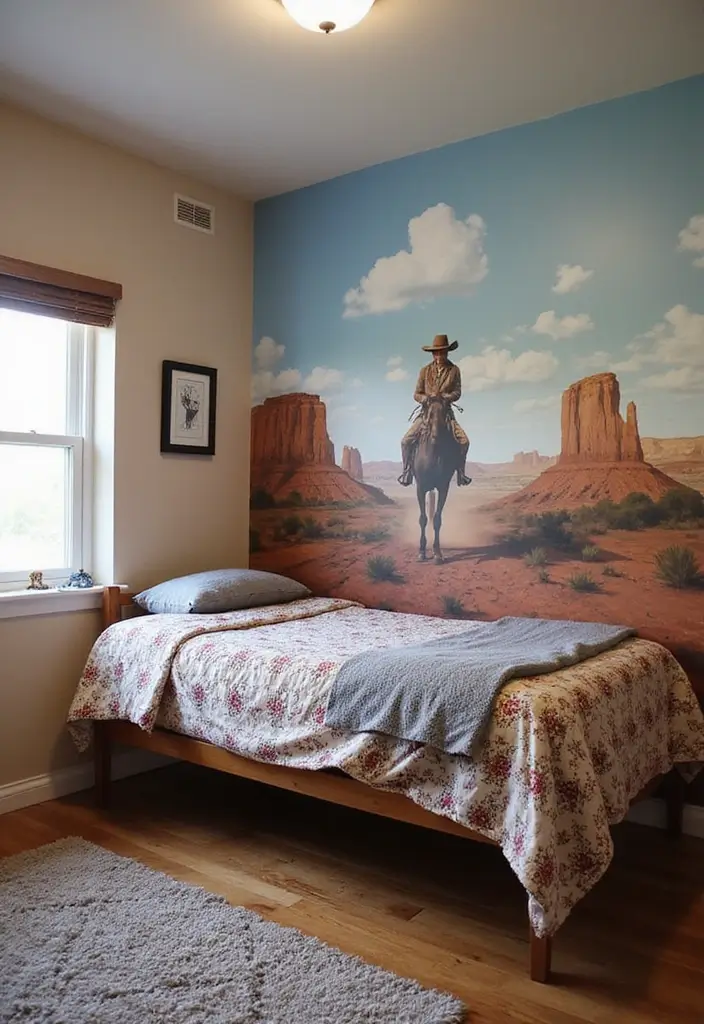 diy western themed mural