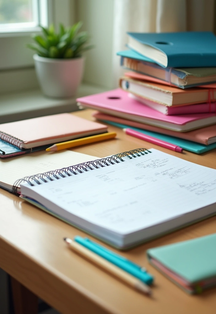 essential items on neat dorm desk