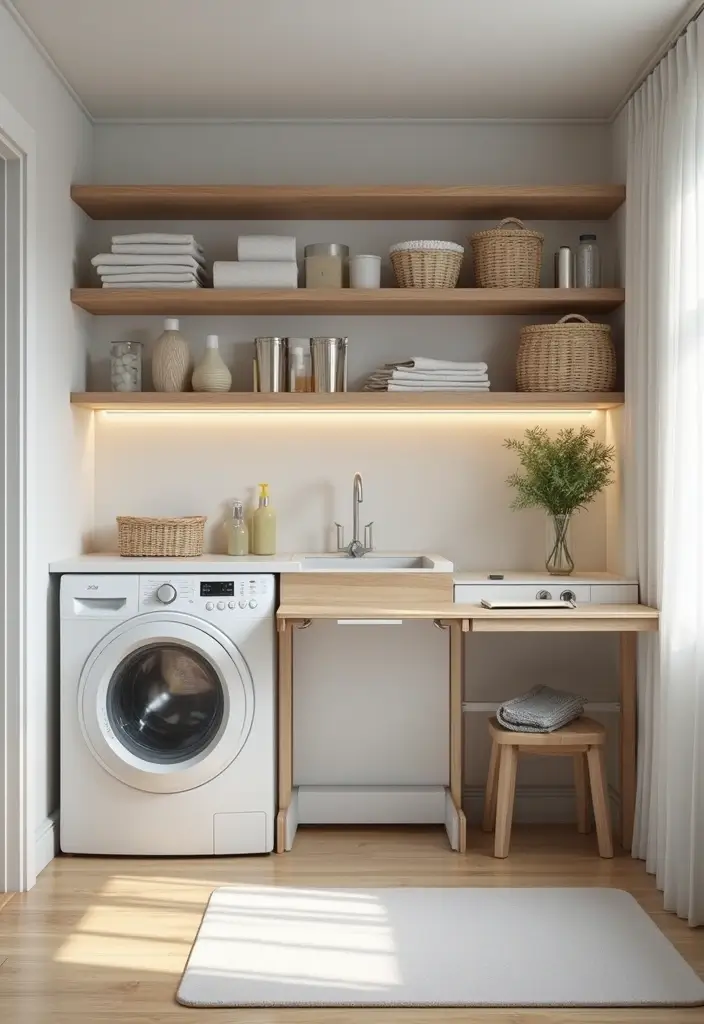 fold down table with storage under