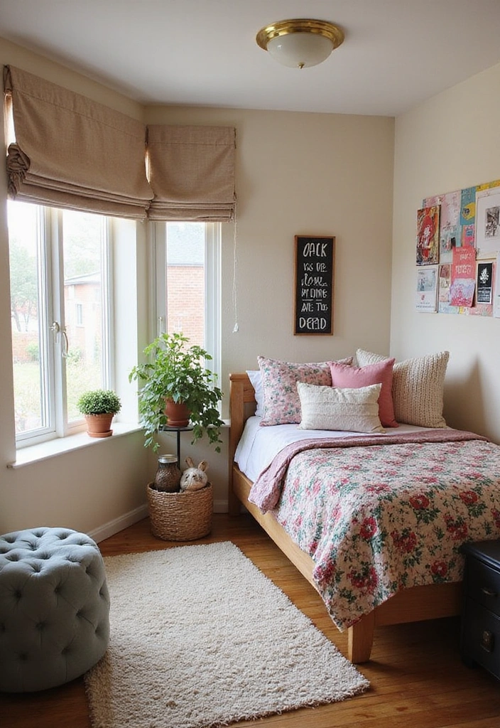fully decorated chic dorm room with all ideas combined
