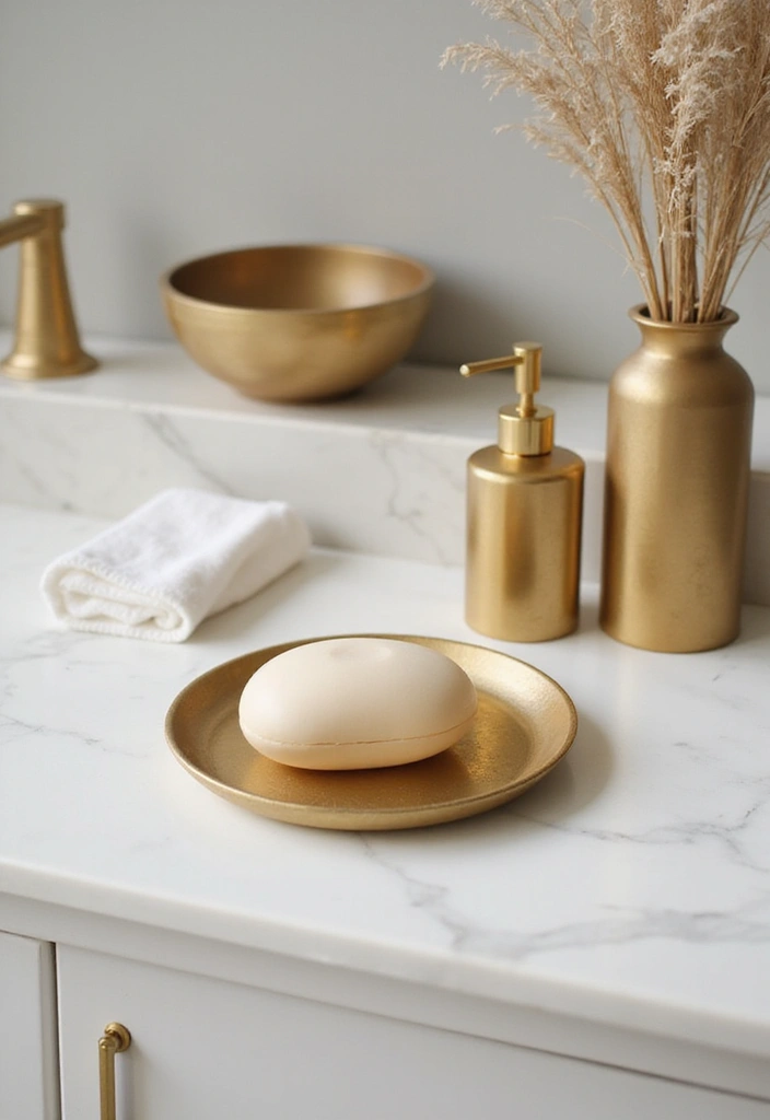gold bathroom accessories set