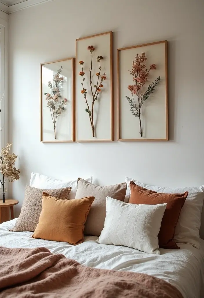 natural wall art with leaves and branches