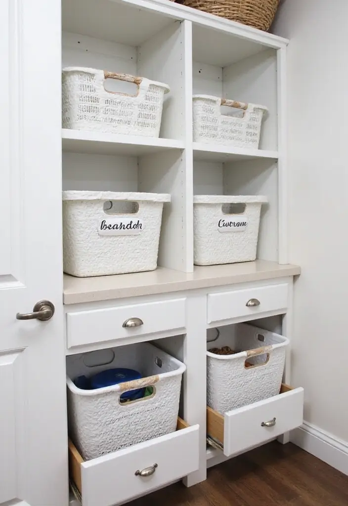 pull out hampers in slim cabinet