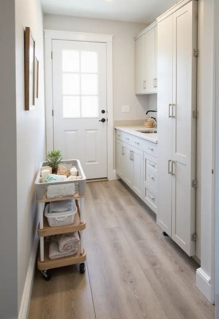 rolling cart with shelves for detergents