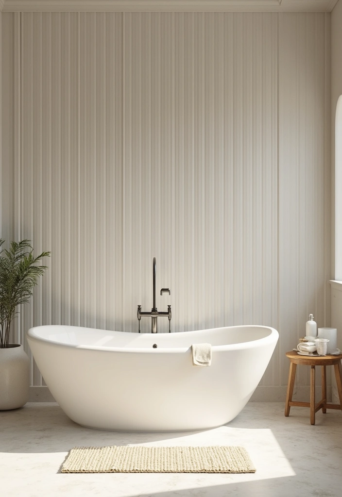 serene minimalist bathroom with neutral colors